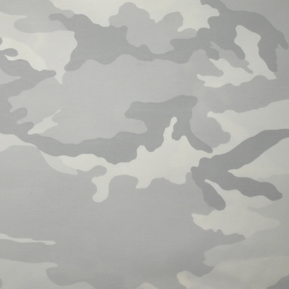 Sergé de coton élasthanne camouflage gris fond blanc