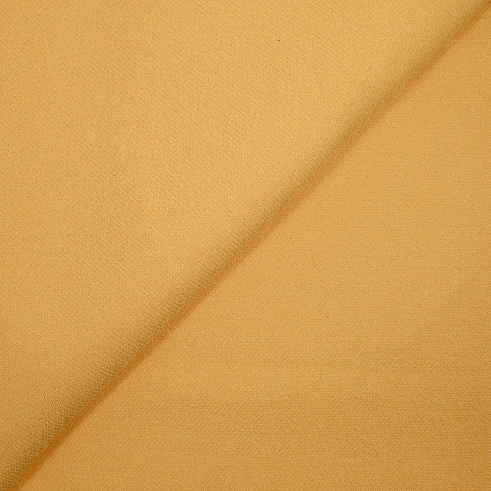 Sergé de laine mélangée bouclette jaune beurre