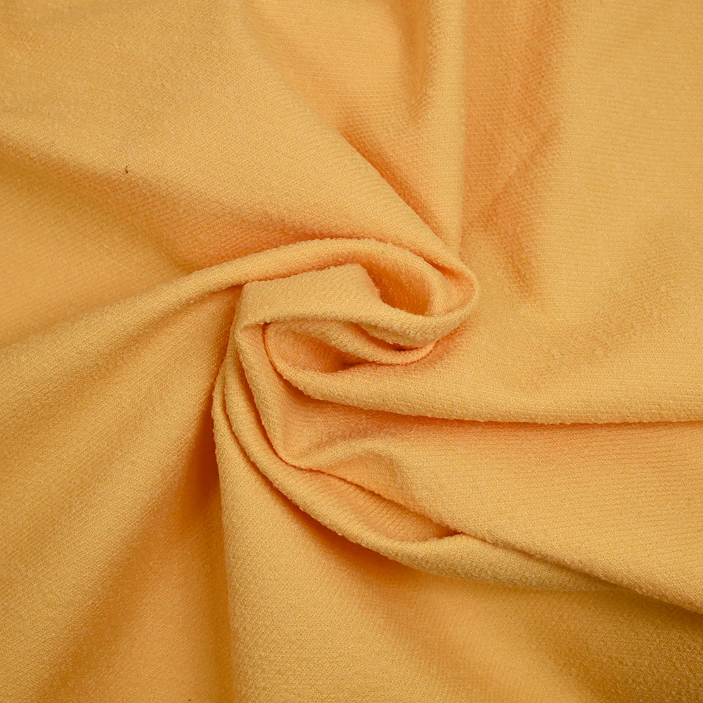 Sergé de laine mélangée bouclette jaune beurre - Image 2