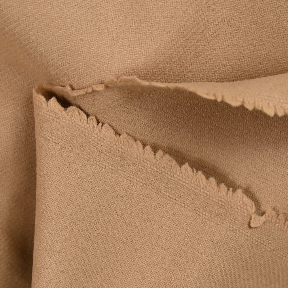 Sergé de laine mélangée fantaisie camel - Image 4