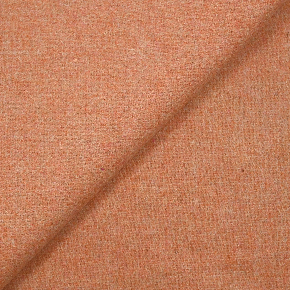 Sergé de laine mélangée mandarine chiné