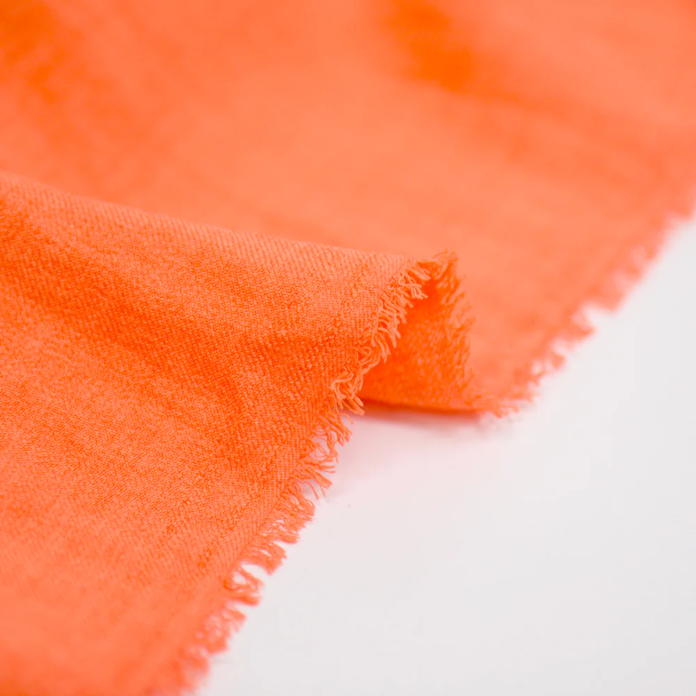 Sergé polyester Mia orange delavé - Image 4