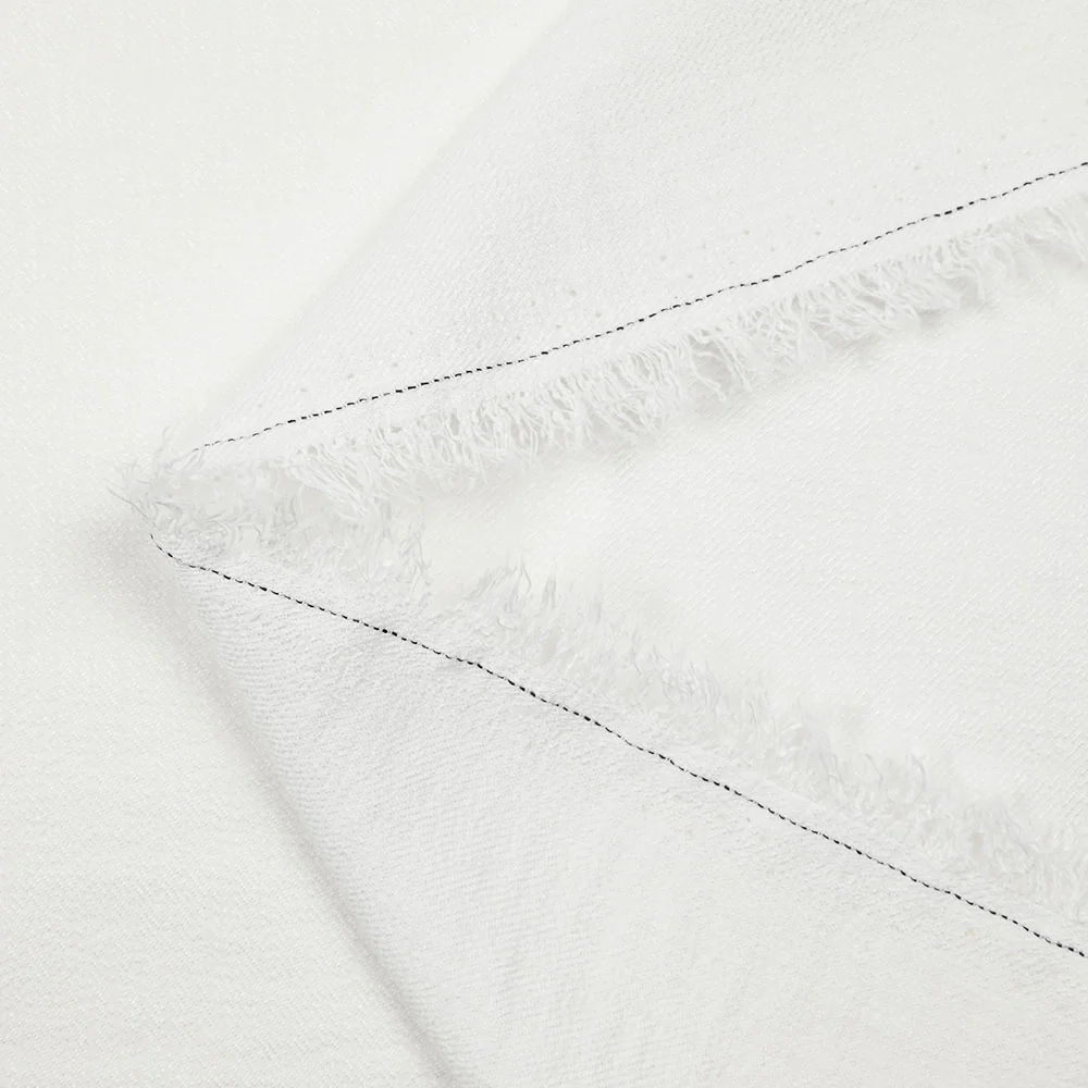 Sergé polyester satiné Astrid blanc - Image 3