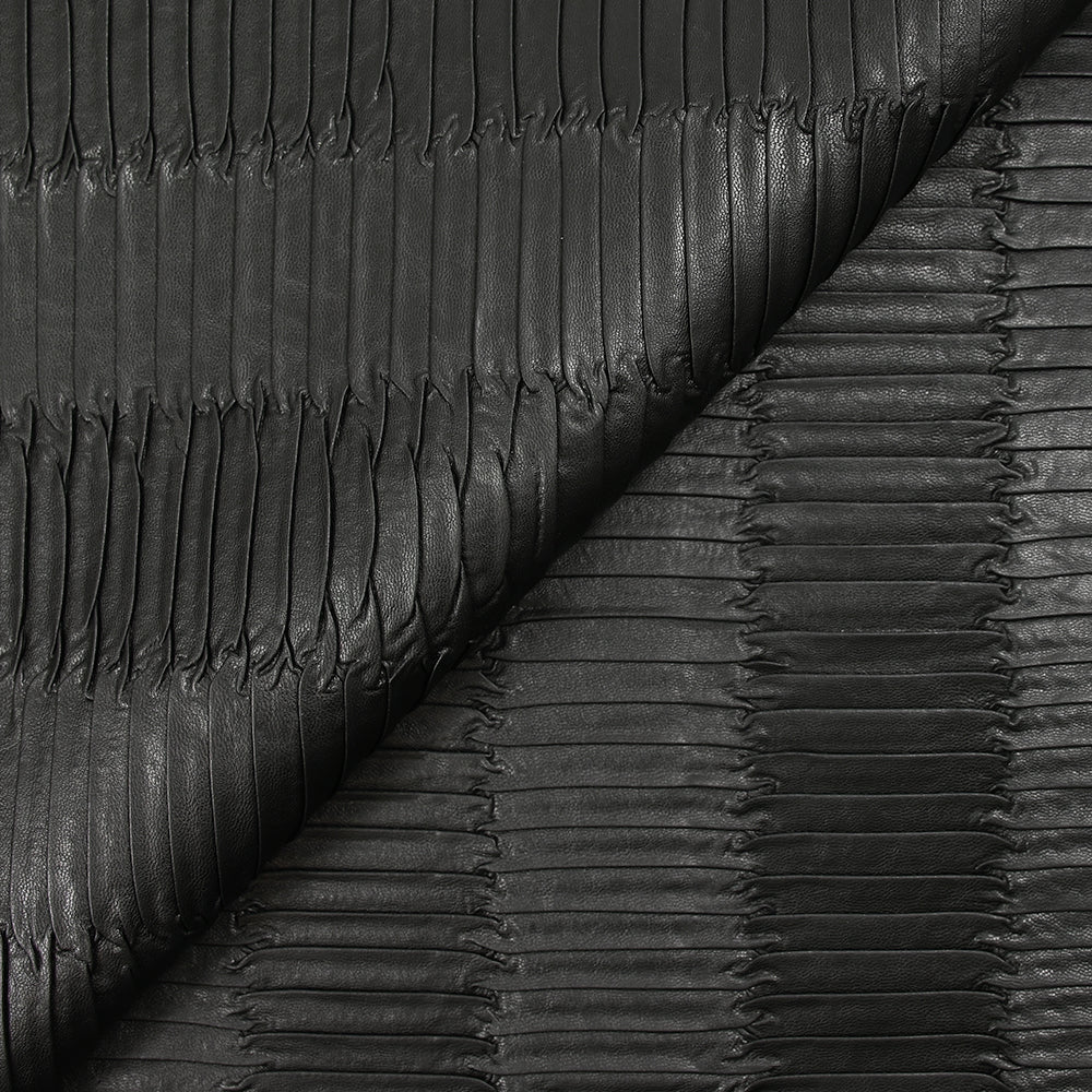 Simili cuir souple effet plissé noir