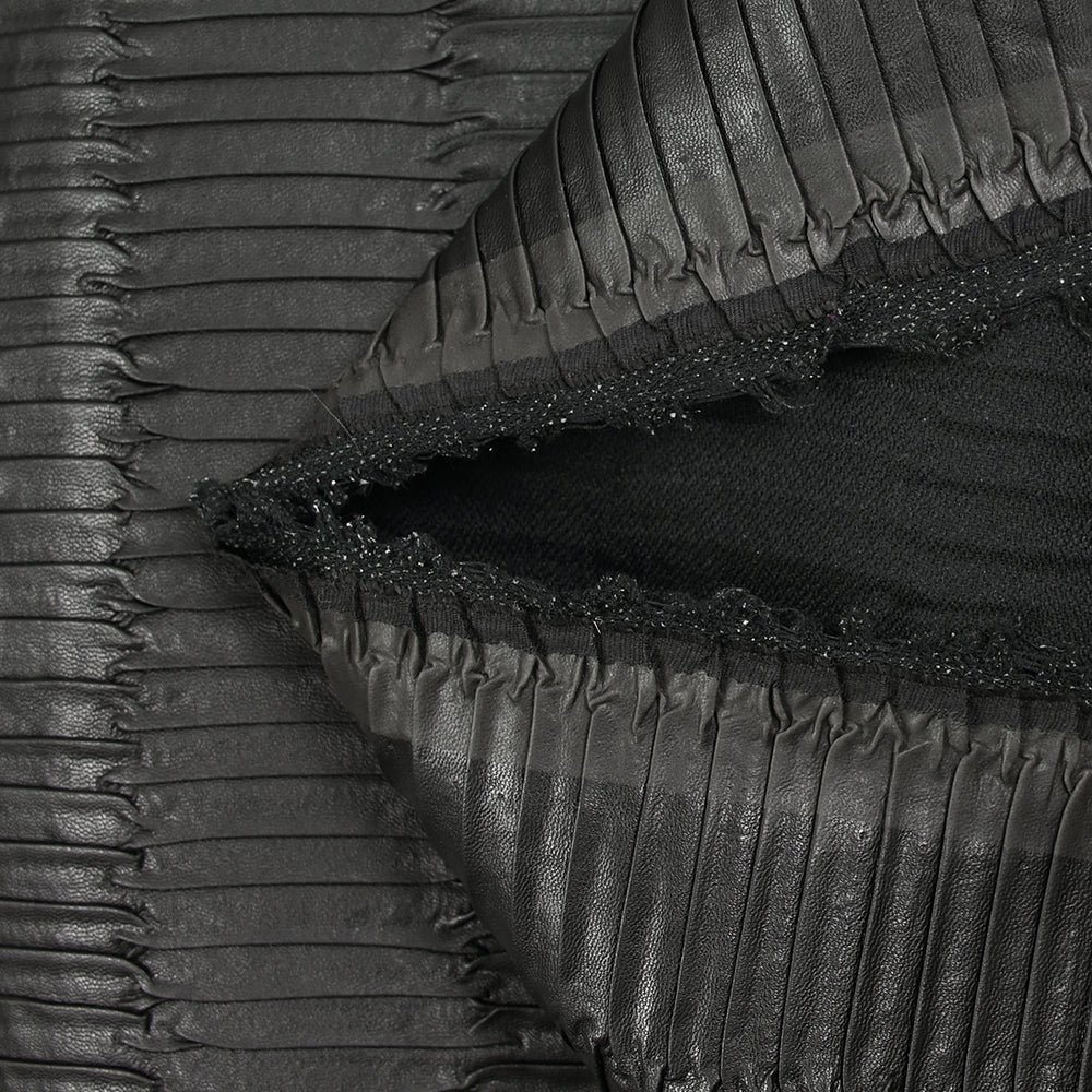 Simili cuir souple effet plissé noir - Image 5