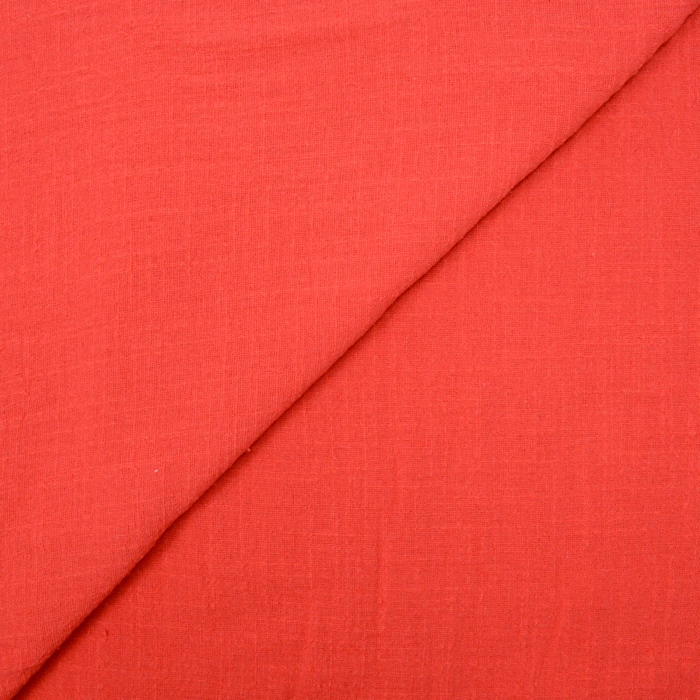 Simple gaze tissée corail