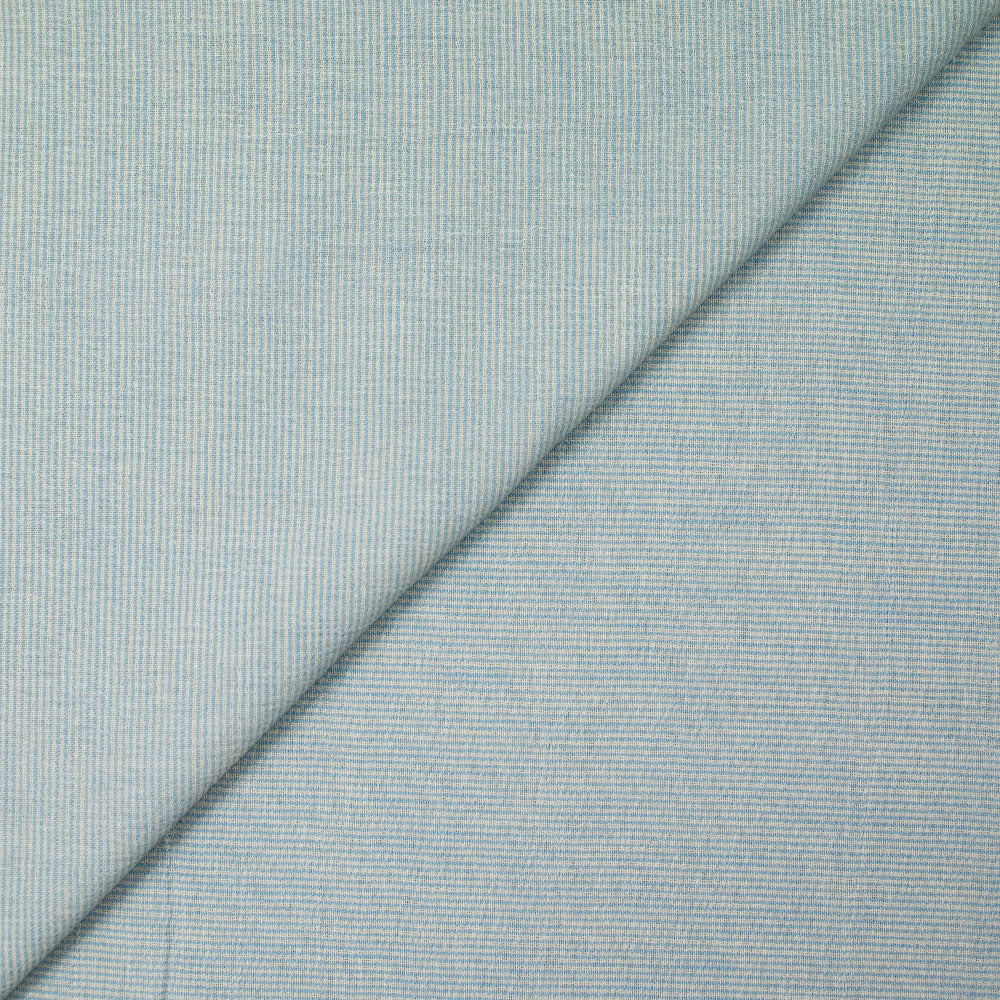 Simple gaze tissée-teinte blanche rayure bleue