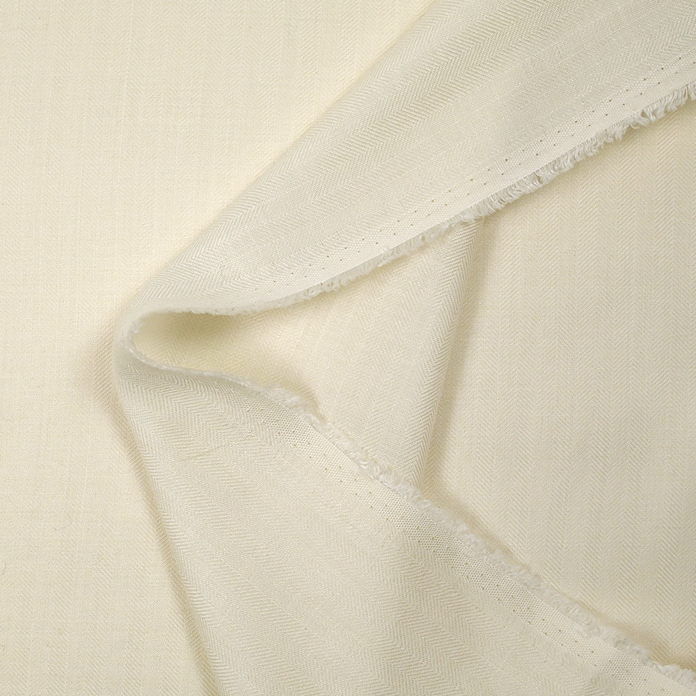 Soie et laine chevron ivoire - Image 6