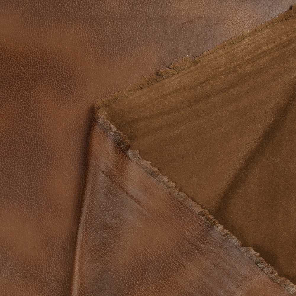 Suédine jersey aspect cuir Joakim marron noisette - Image 4