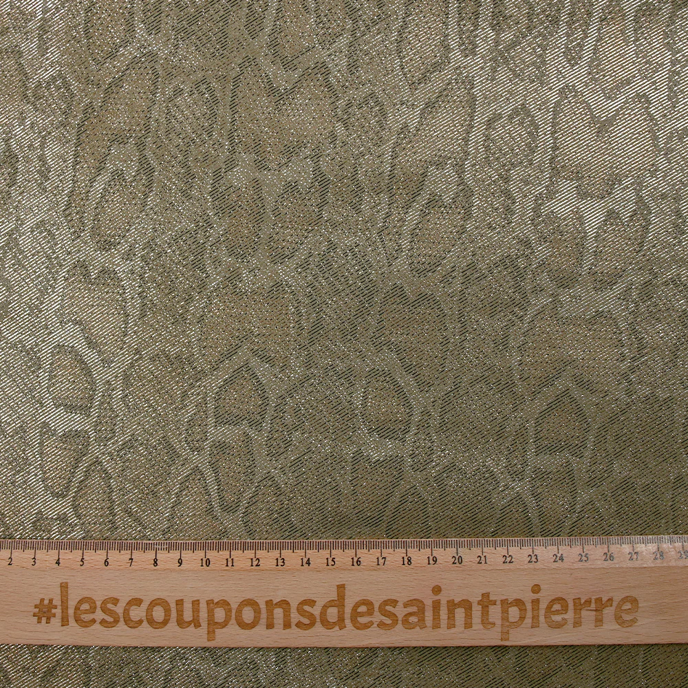 Suédine jersey sergé serpent irisé fond kaki - Image 3