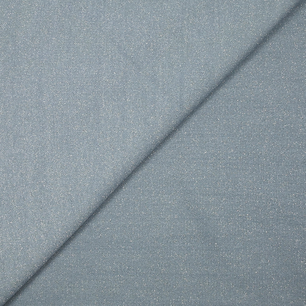 Sweat minkee épais Lurex bleu ciel