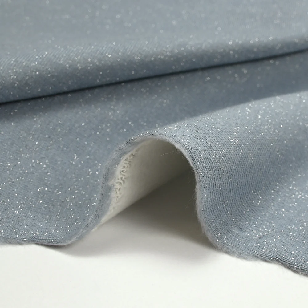 Sweat minkee épais Lurex bleu ciel - Image 6