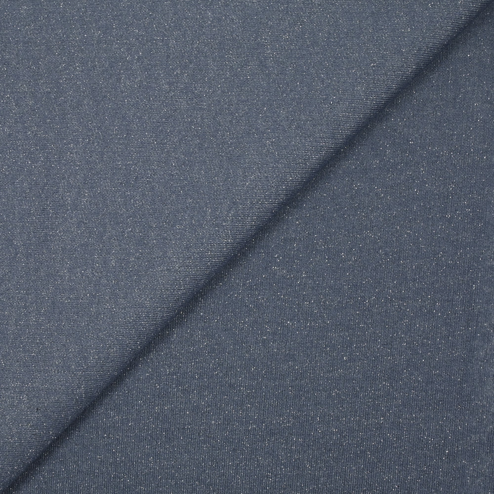 Sweat minkee épais Lurex bleu jeans