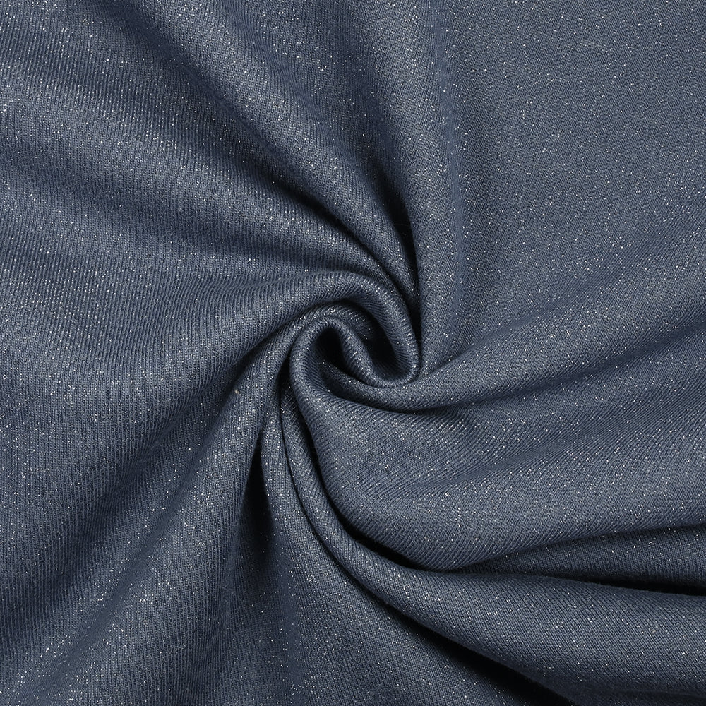 Sweat minkee épais Lurex bleu jeans - Image 2