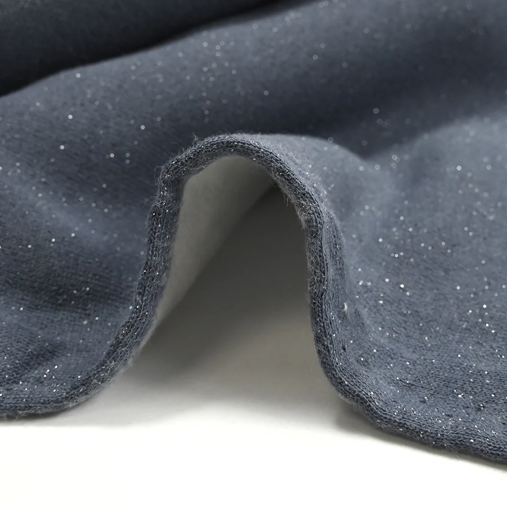 Sweat minkee épais Lurex bleu jeans - Image 6