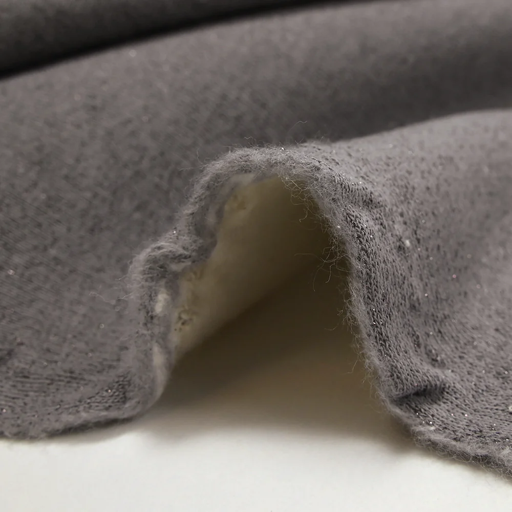 Sweat minkee épais Lurex gris souris - Image 6