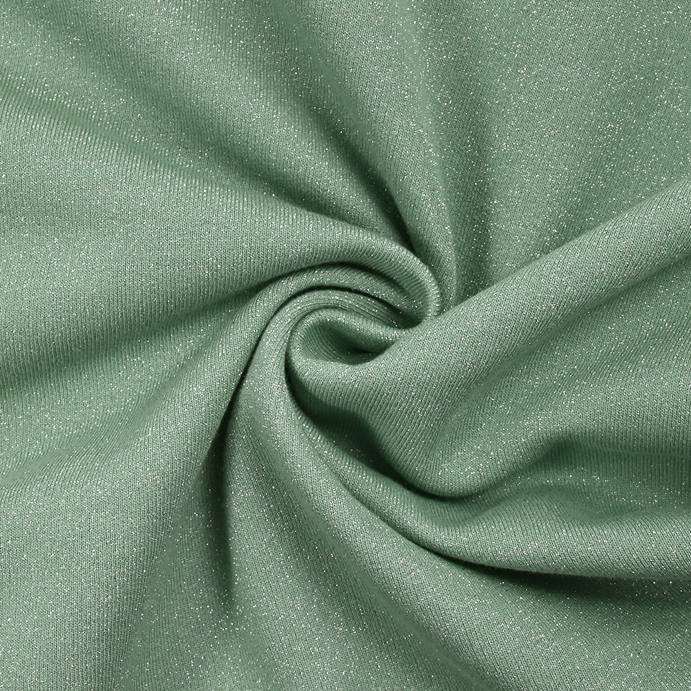 Sweat minkee épais Lurex vert céladon - Image 2