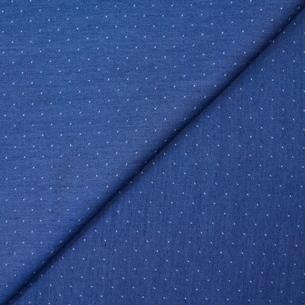 Tencel jeans pois bleu foncé