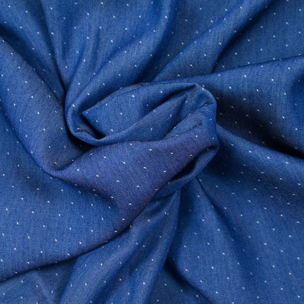 Tencel jeans pois bleu foncé - Image 2