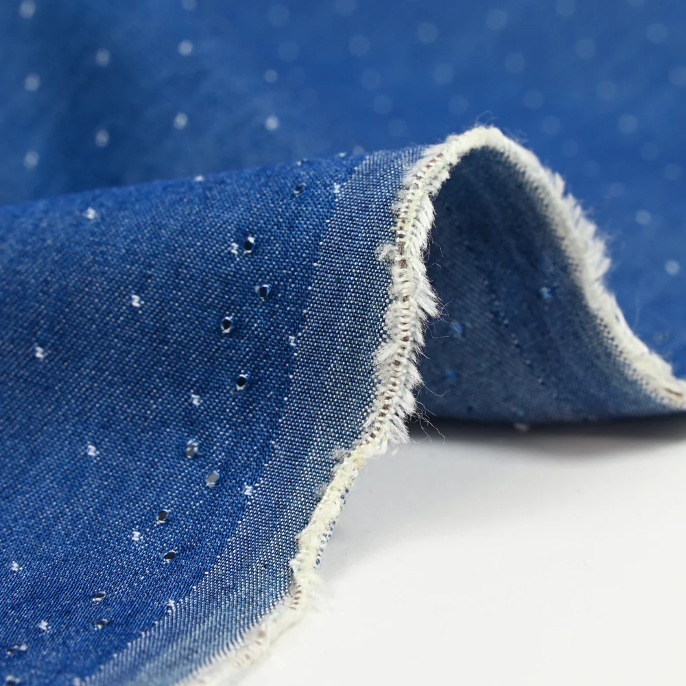 Tencel jeans pois bleu foncé - Image 4