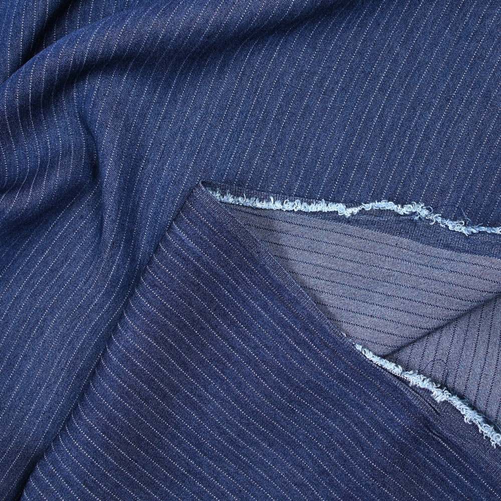 Tencel jeans rayé marine - Image 3
