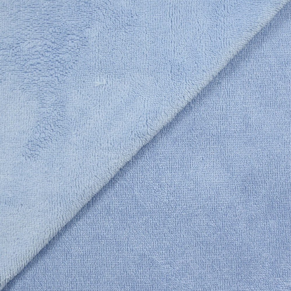 Tissu éponge bambou bleu bébé vendu au mètre - Image 3