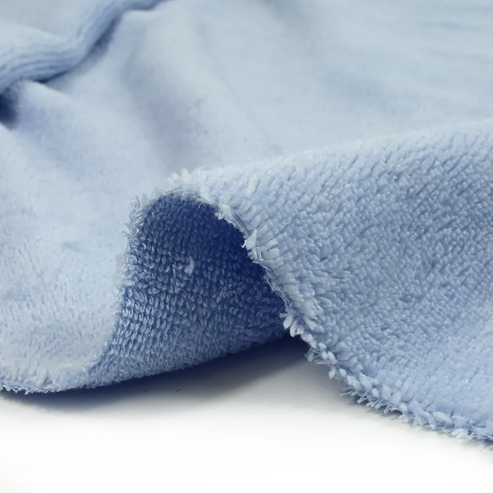 Tissu éponge bambou bleu bébé vendu au mètre - Image 7