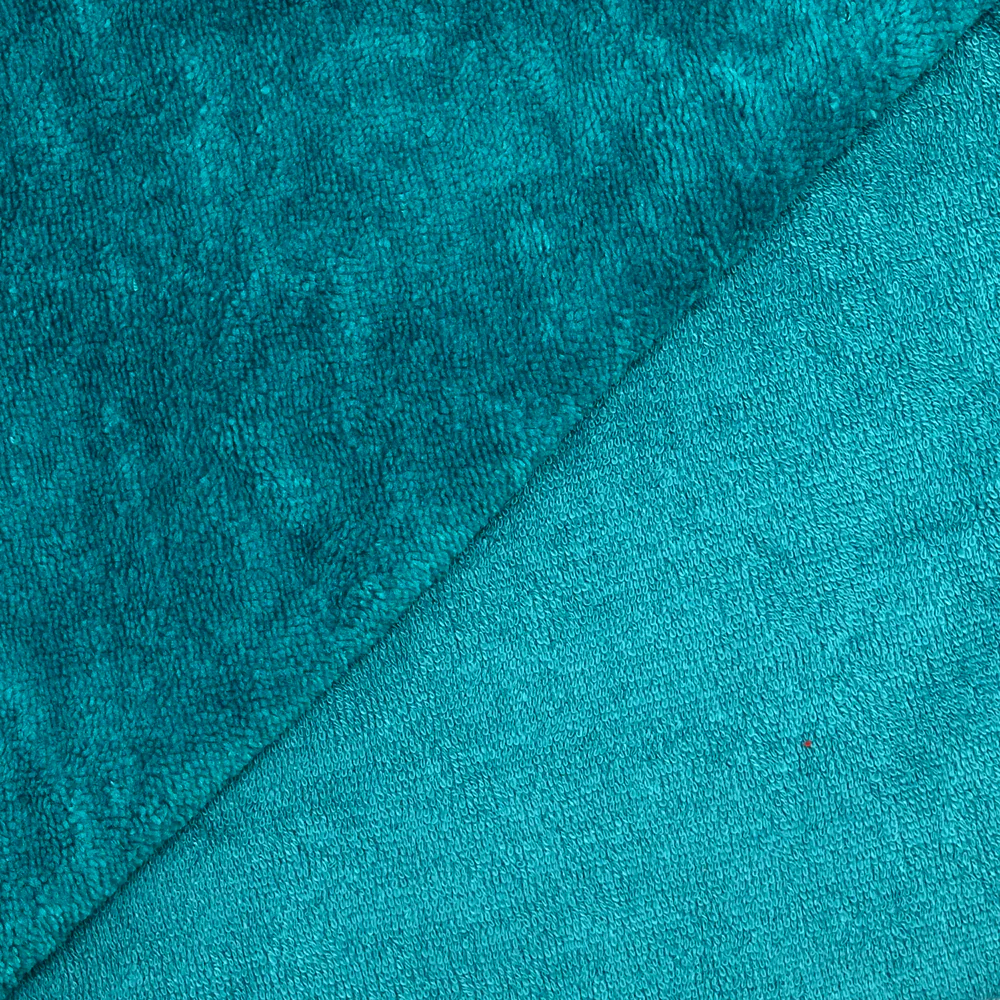 Tissu éponge bambou bleu canard vendu au mètre