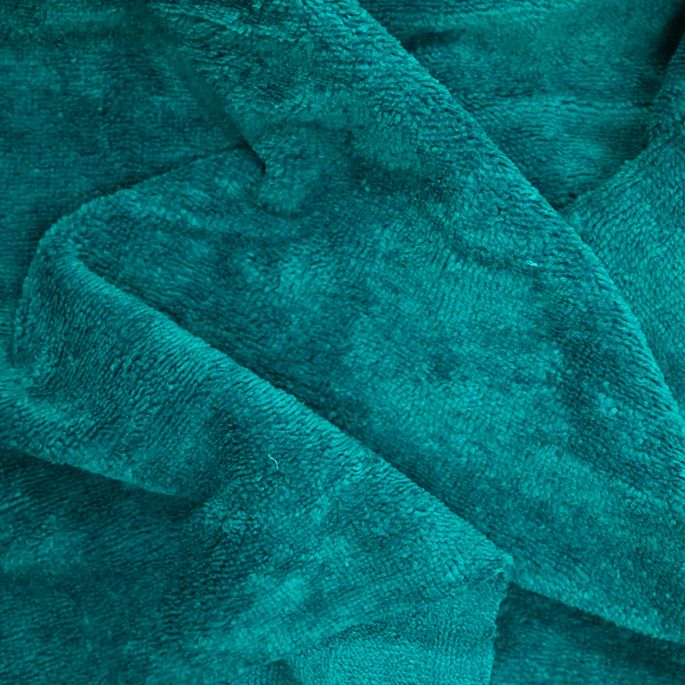 Tissu éponge bambou bleu canard vendu au mètre - Image 3