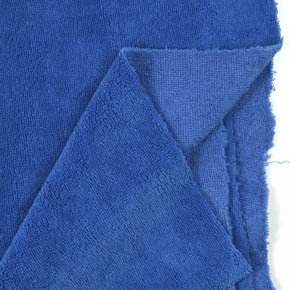 Tissu éponge bambou bleu roi vendu au mètre - Image 5