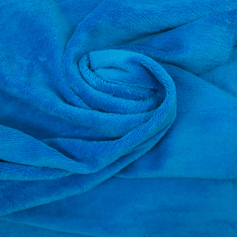 Tissu éponge bambou bleu vendu au mètre - Image 2