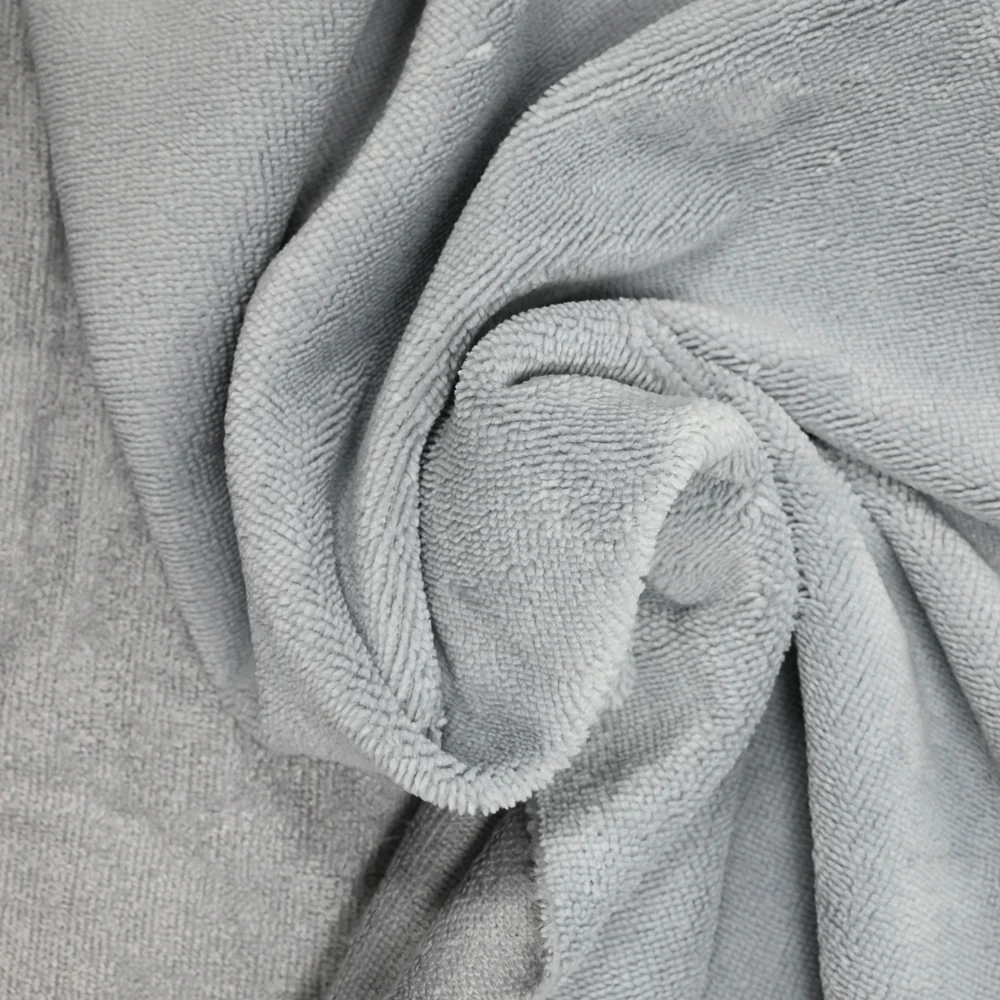 Tissu éponge bambou gris vendu au mètre - Image 2