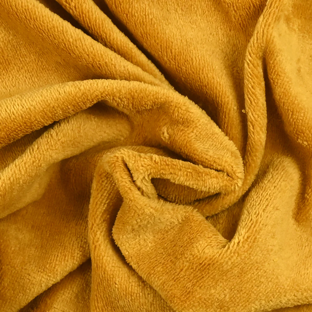 Tissu éponge bambou moutarde vendu au mètre - Image 2