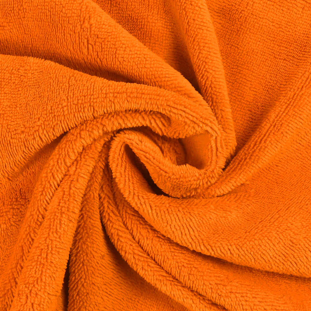 Tissu éponge bambou orange vendu au mètre - Image 2