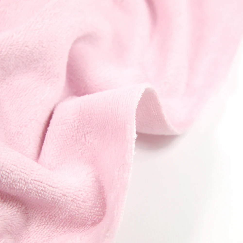 Tissu éponge bambou rose clair vendu au mètre - Image 3