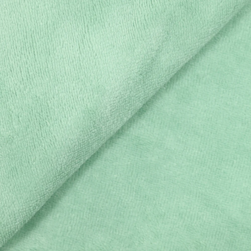 Tissu éponge bambou vert d'eau vendu au mètre