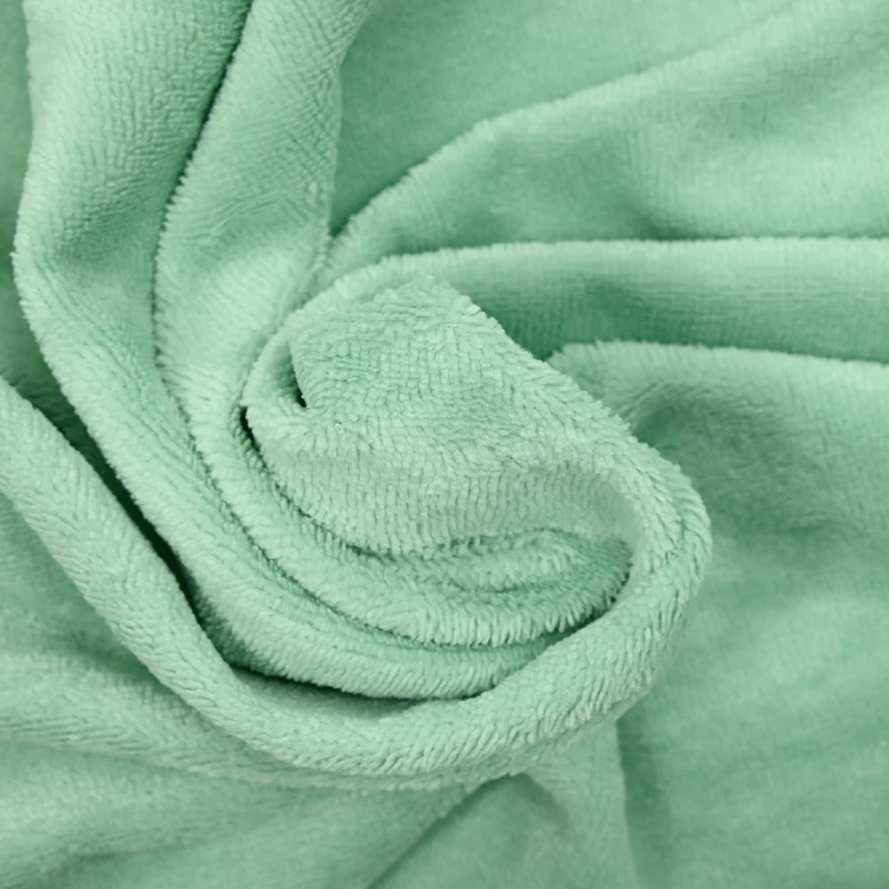 Tissu éponge bambou vert d'eau vendu au mètre - Image 2