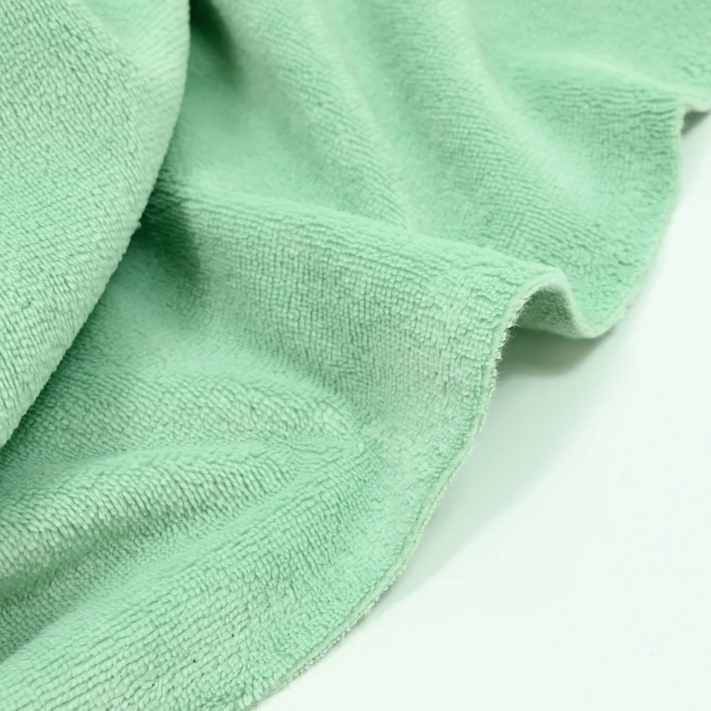 Tissu éponge bambou vert d'eau vendu au mètre - Image 4
