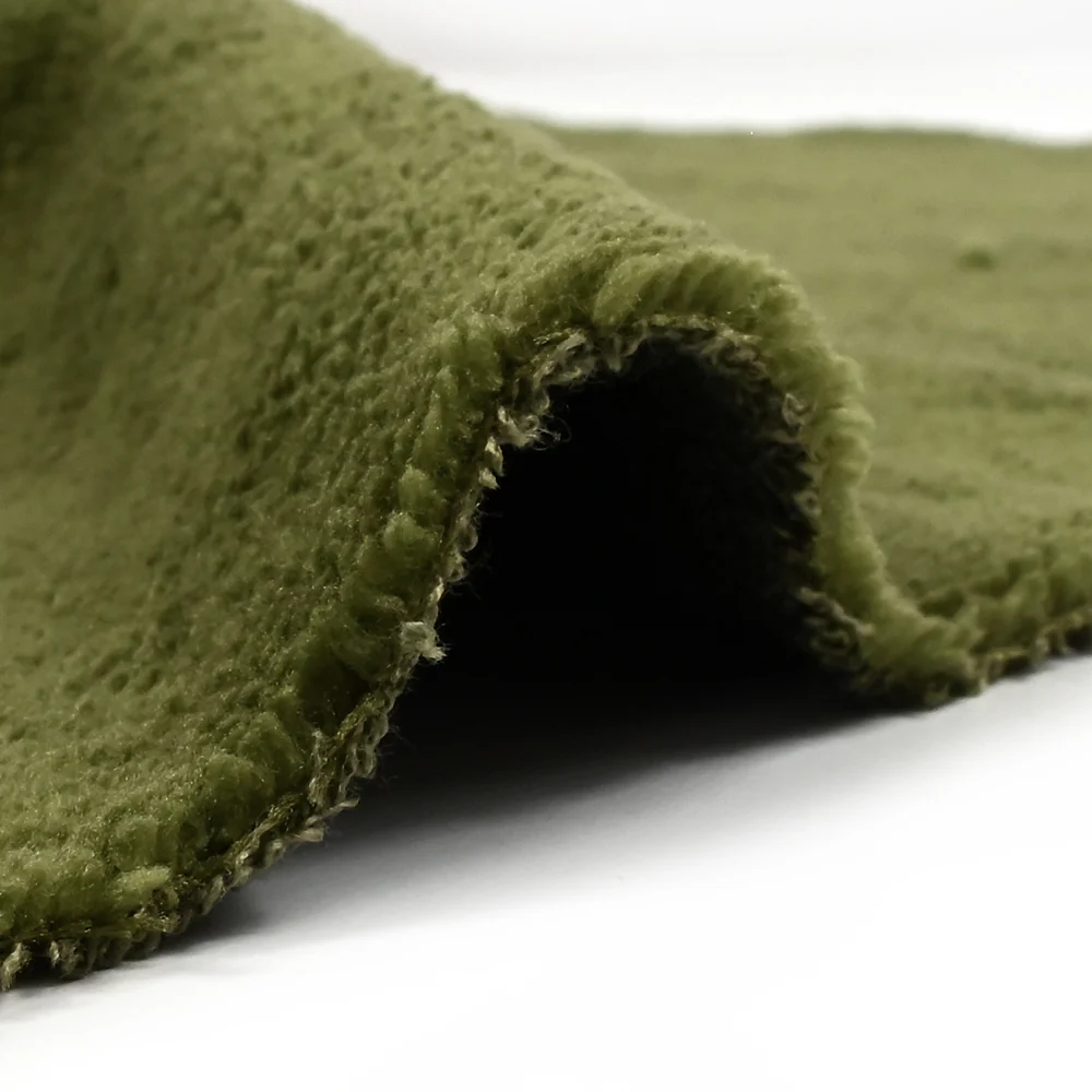 Tissu éponge bambou vert olive vendu au mètre - Image 6