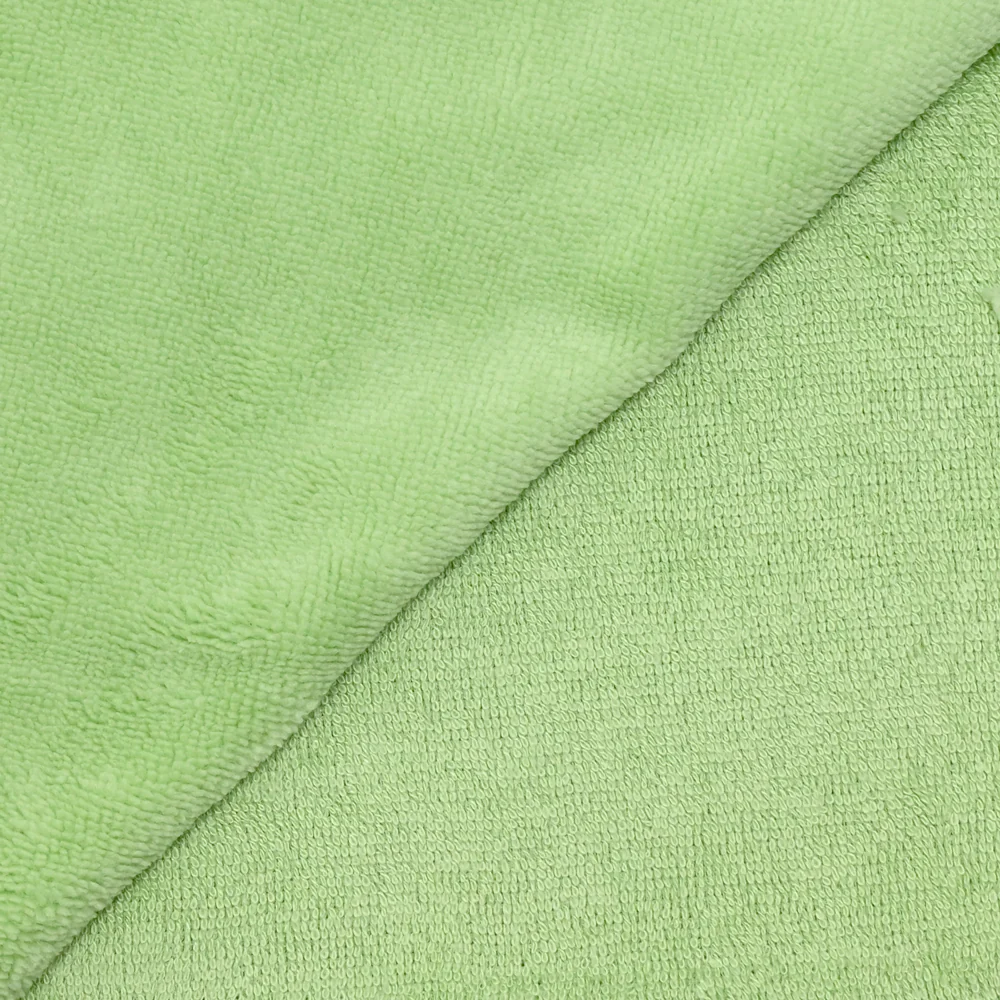 Tissu éponge bambou vert pomme vendu au mètre - Image 4