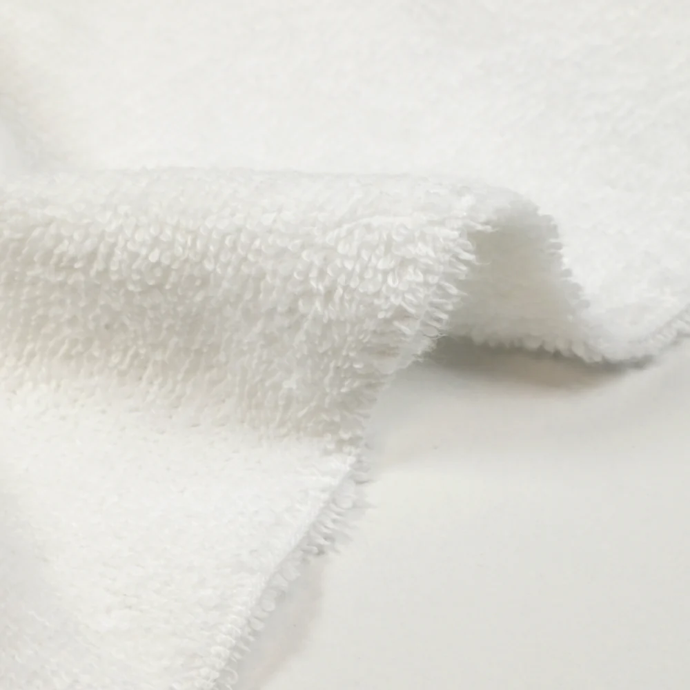 Tissu éponge coton blanc au mètre - Image 4