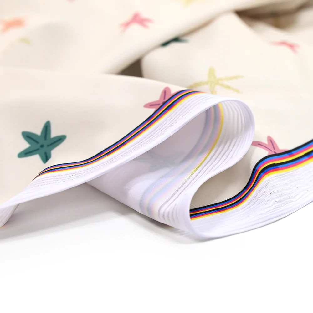 Tissu Maillot de bain recyclé UPF50 étoile de mer fond écru - Image 4