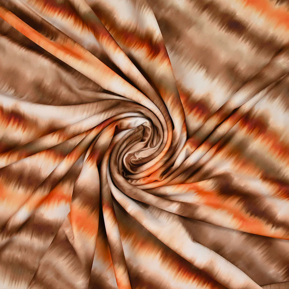 Tissu Maillot de bain recyclé UPF50 imprimé numérique abstrait marron - Image 2