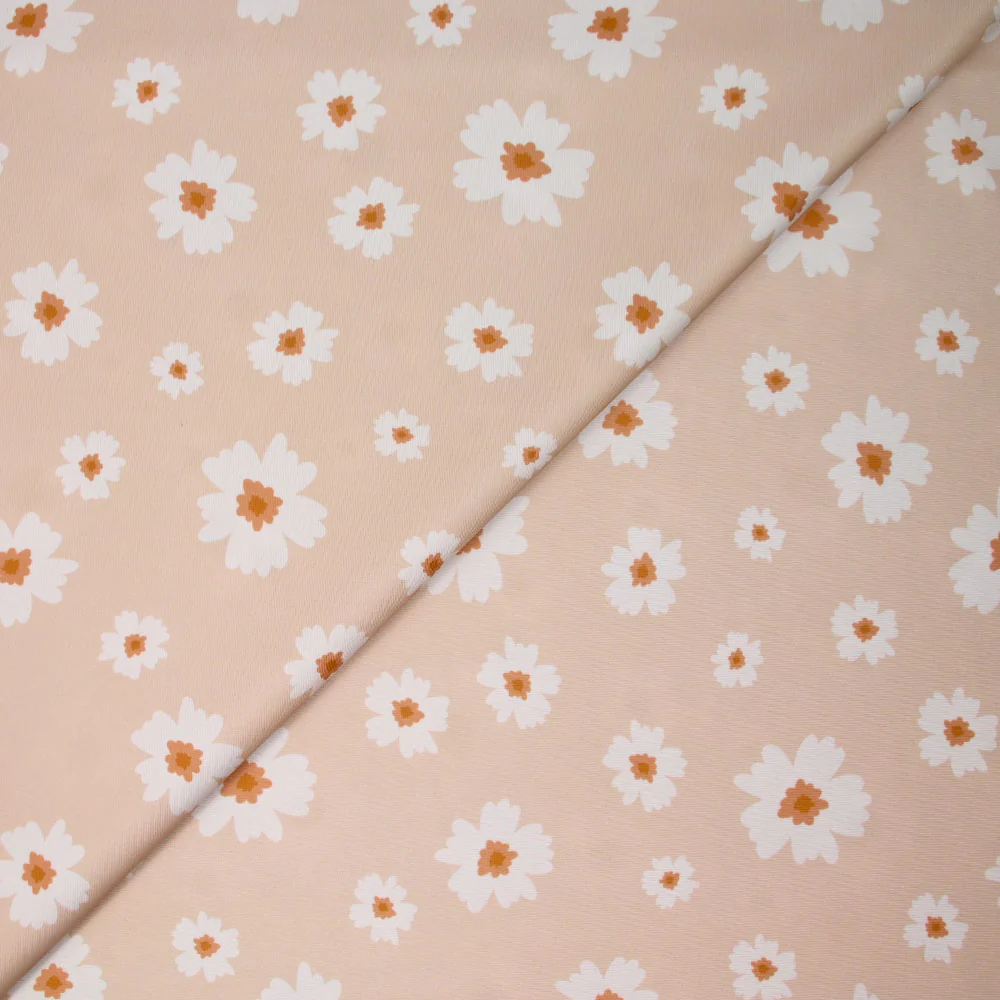 Tissu Maillot de bain recyclé UPF50 imprimé numérique fleurs fond chair