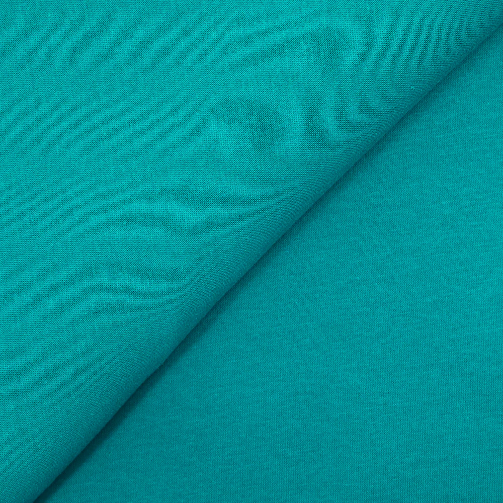 Tissu sweat minkee épais bleu canard