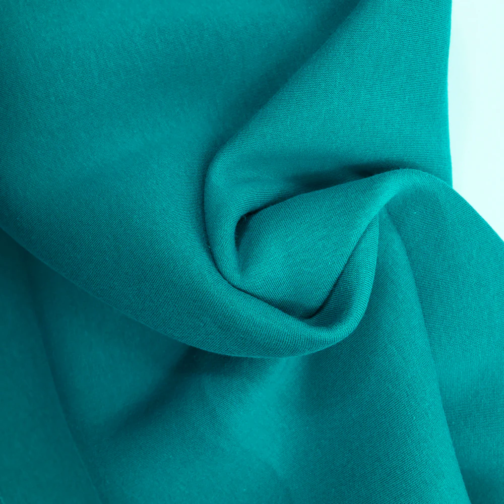 Tissu sweat minkee épais bleu canard - Image 3
