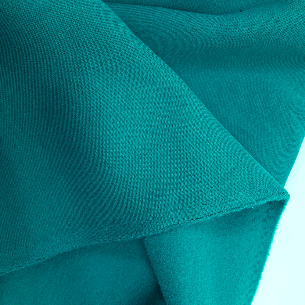 Tissu sweat minkee épais bleu canard - Image 4