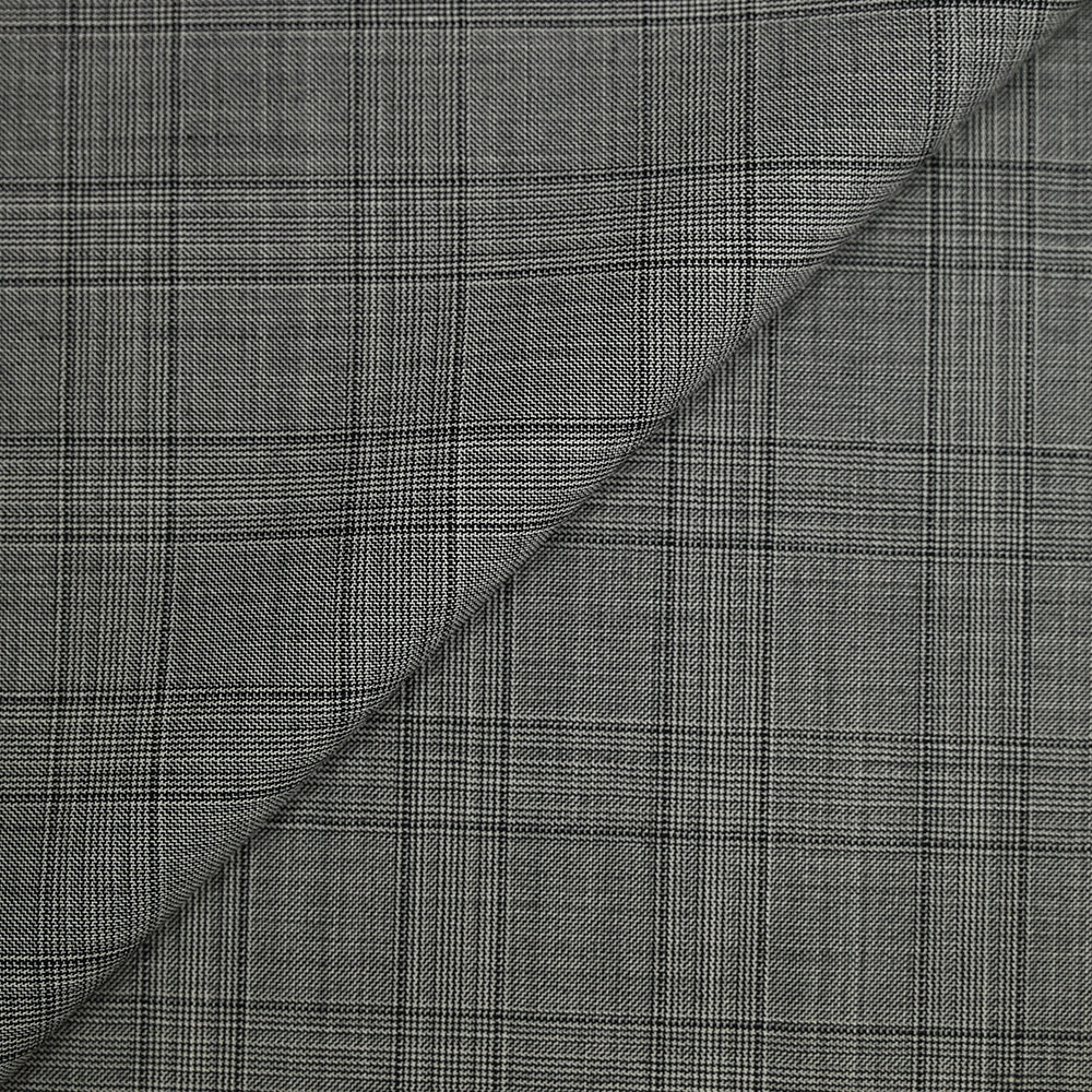 Tissu tailleur 100% laine prince-de-galles noir et blanc