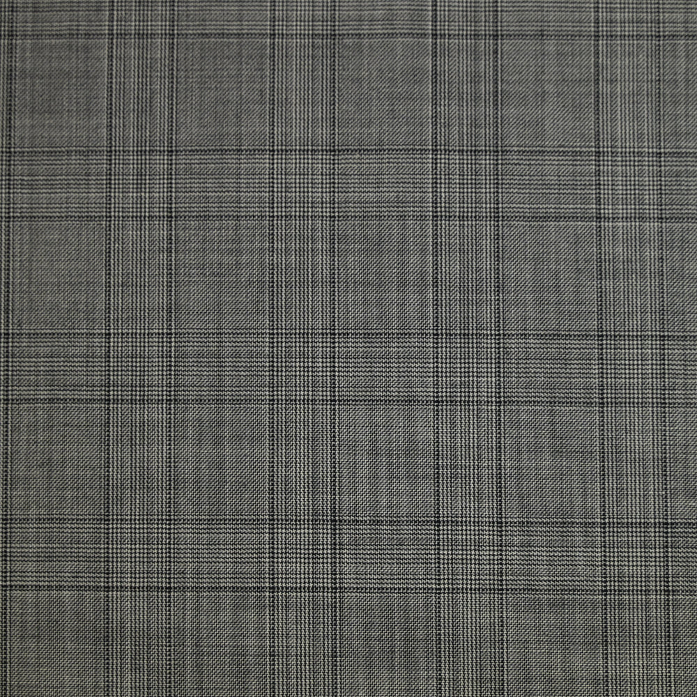 Tissu tailleur 100% laine prince-de-galles noir et blanc - Image 3