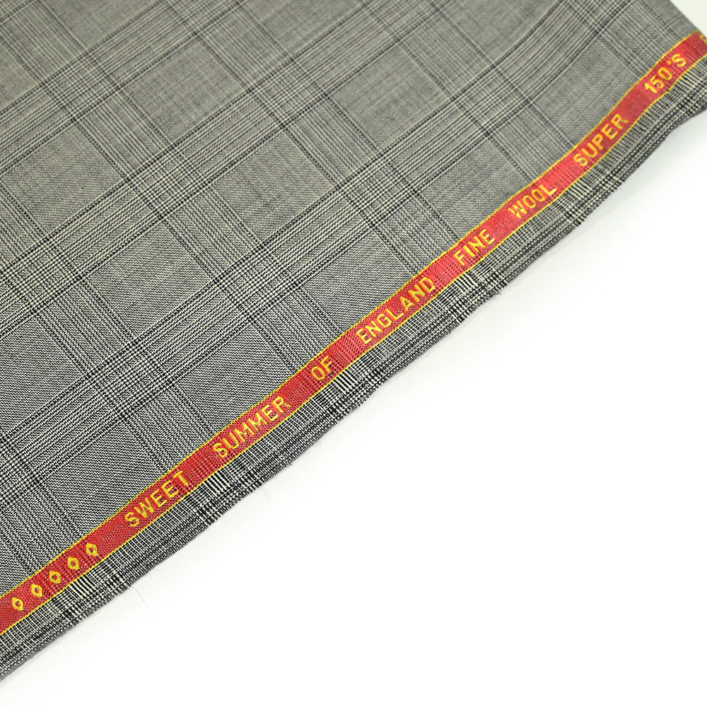 Tissu tailleur 100% laine prince-de-galles noir et blanc - Image 5